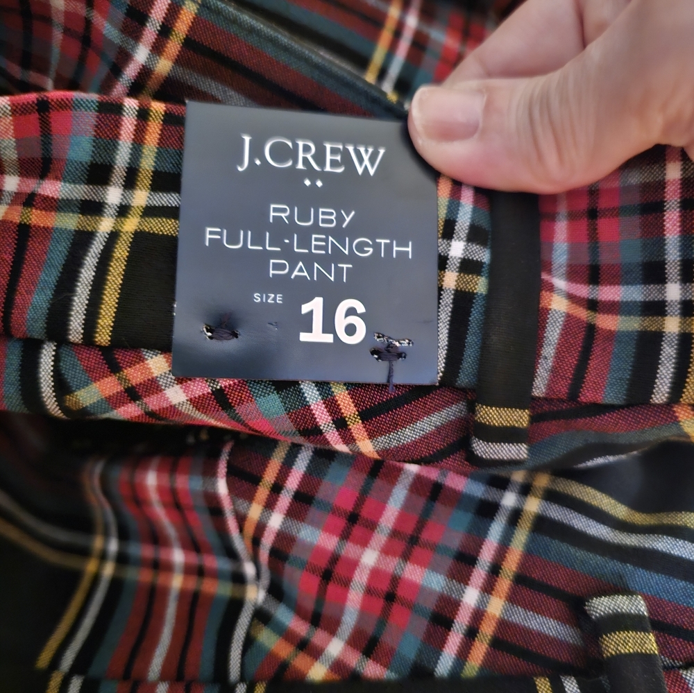J. Crew Ruby full-length plaid pant